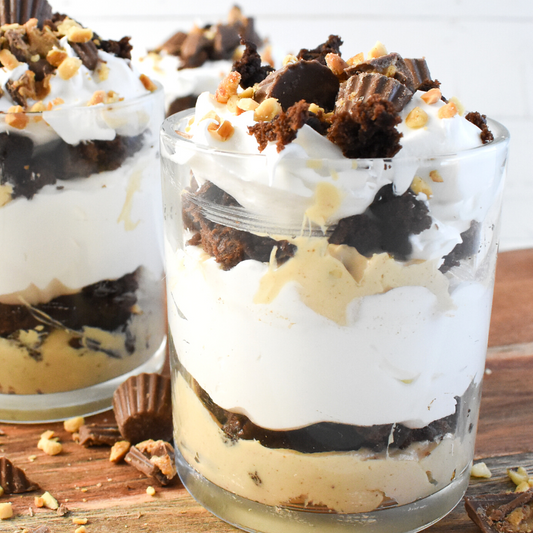 Mini Peanut Butter Brownie Trifles