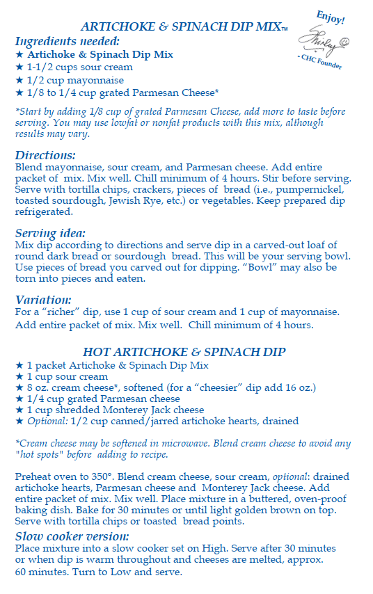 Artichoke & Spinach Dip Mix