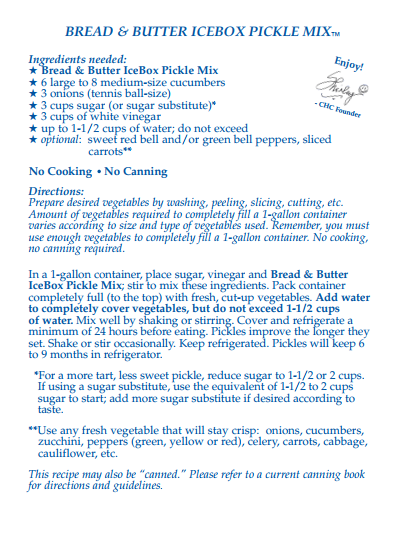 Bread & Butter IceBox Pickle Mix
