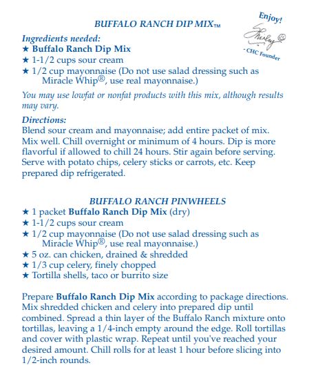 Buffalo Ranch Dip Mix