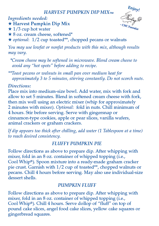Harvest Pumpkin Dip Mix