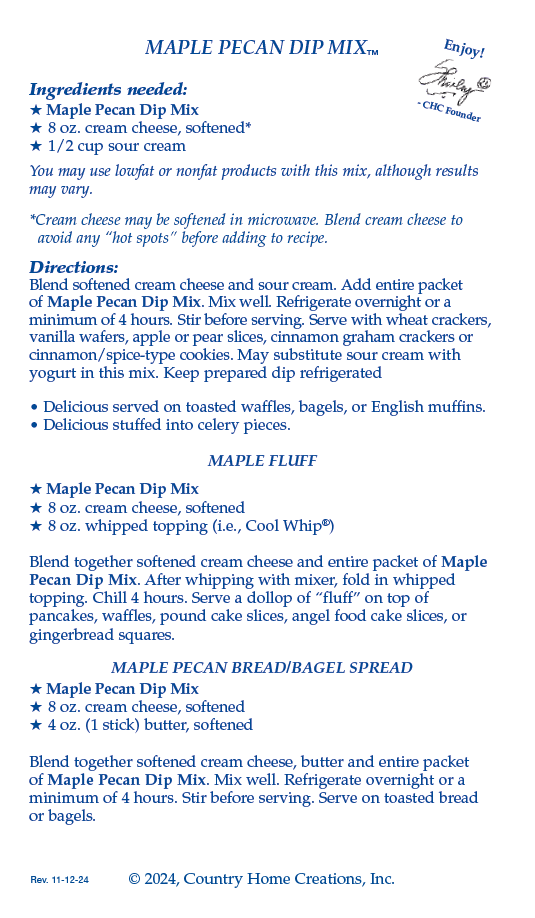 Maple Pecan Dip Mix