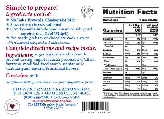 No Bake Brownie Cheesecake Mix - For a Limited time Only