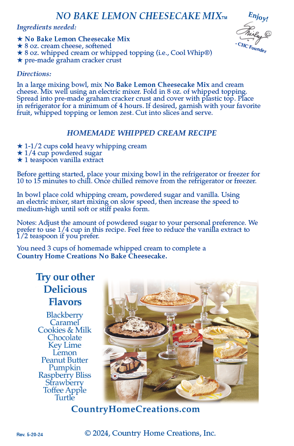 No-Bake Lemon Cheesecake Mix