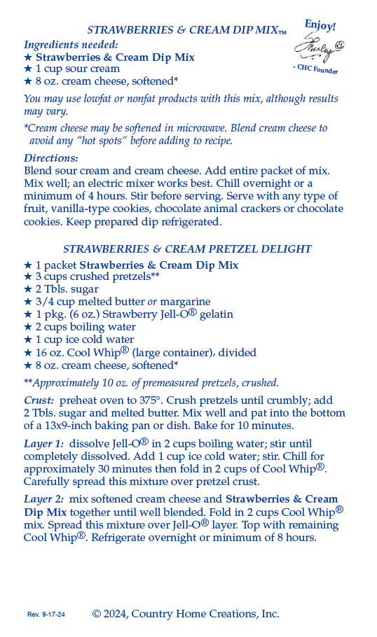 Strawberries & Cream Dip Mix