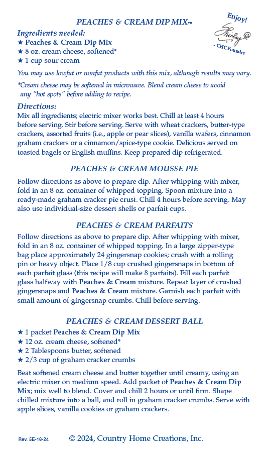 Peaches & Cream Dip Mix