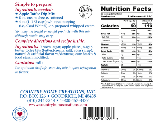 Apple Toffee Dip Mix