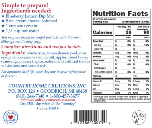 Blueberry Lemon Dip Mix