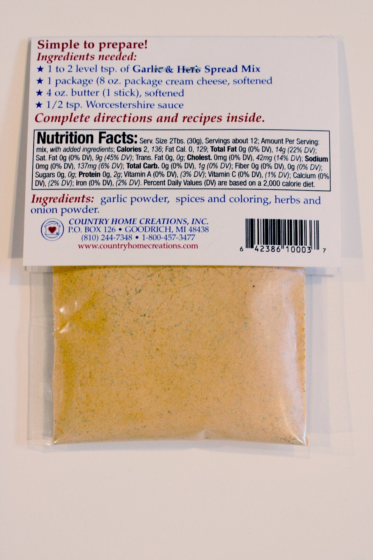 Mini Garlic & Herb Spread Dip Mix