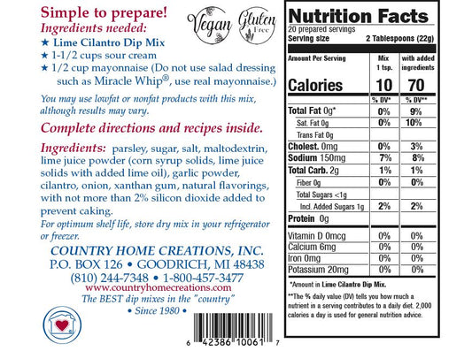 Lime Cilantro Dip Mix - RETIRED