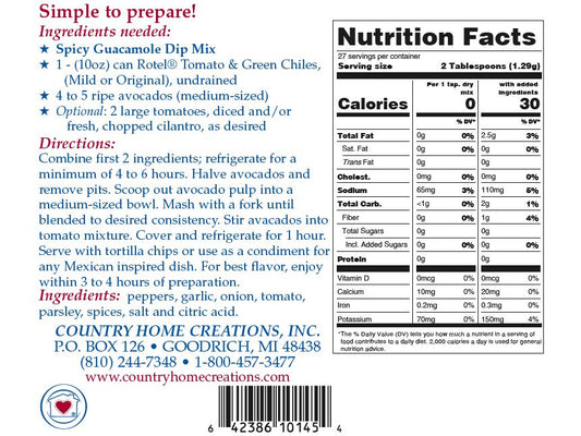 Spicy Guacamole Dip Mix LIMITED QUANTITY