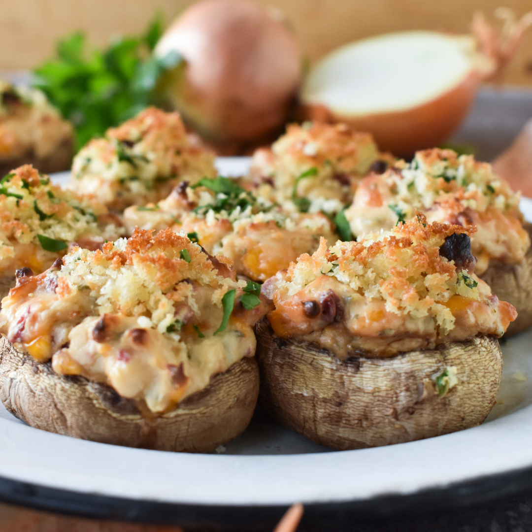 Sweet Onion & Bacon Stuffed Mushrooms – Country Home Creations