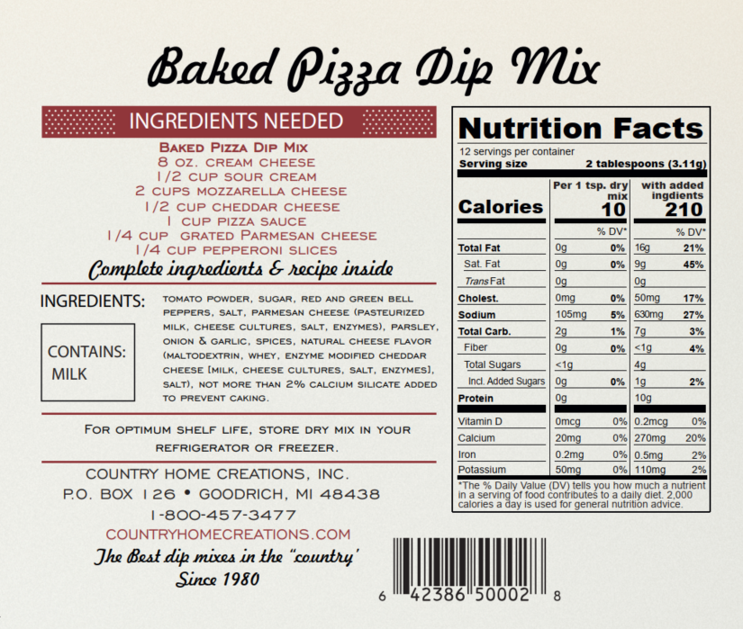 Artisan Kitchen Baked Pizza Dip Mix - NEW RELEASE