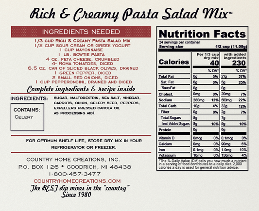 Artisan Kitchen Rich & Creamy Pasta Salad Mix-NEW RELEASE
