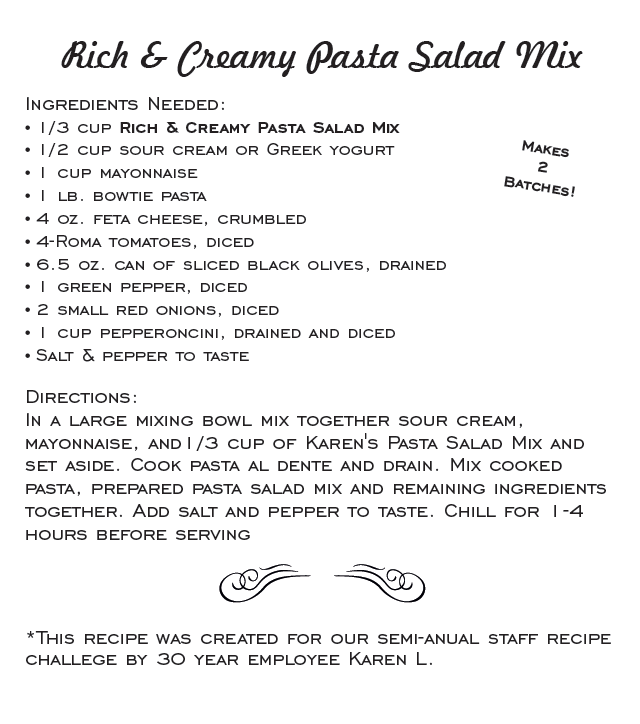 Artisan Kitchen Rich & Creamy Pasta Salad Mix-NEW RELEASE