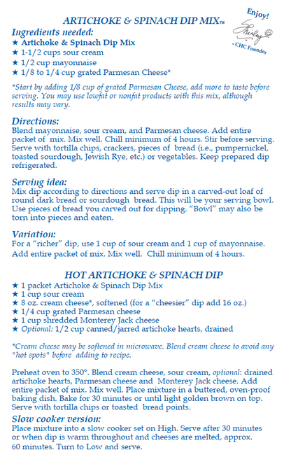 Artichoke & Spinach Dip Mix