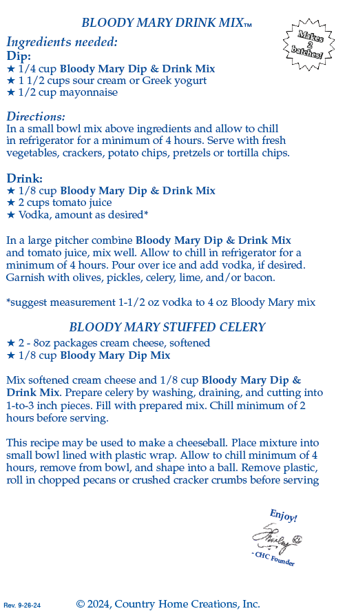 Bloody Mary Dip & Drink Mix