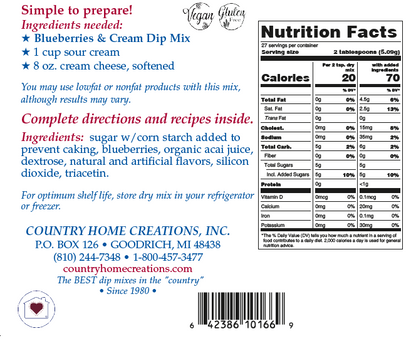 Taste of Michigan Blueberries & Cream Dip Mix