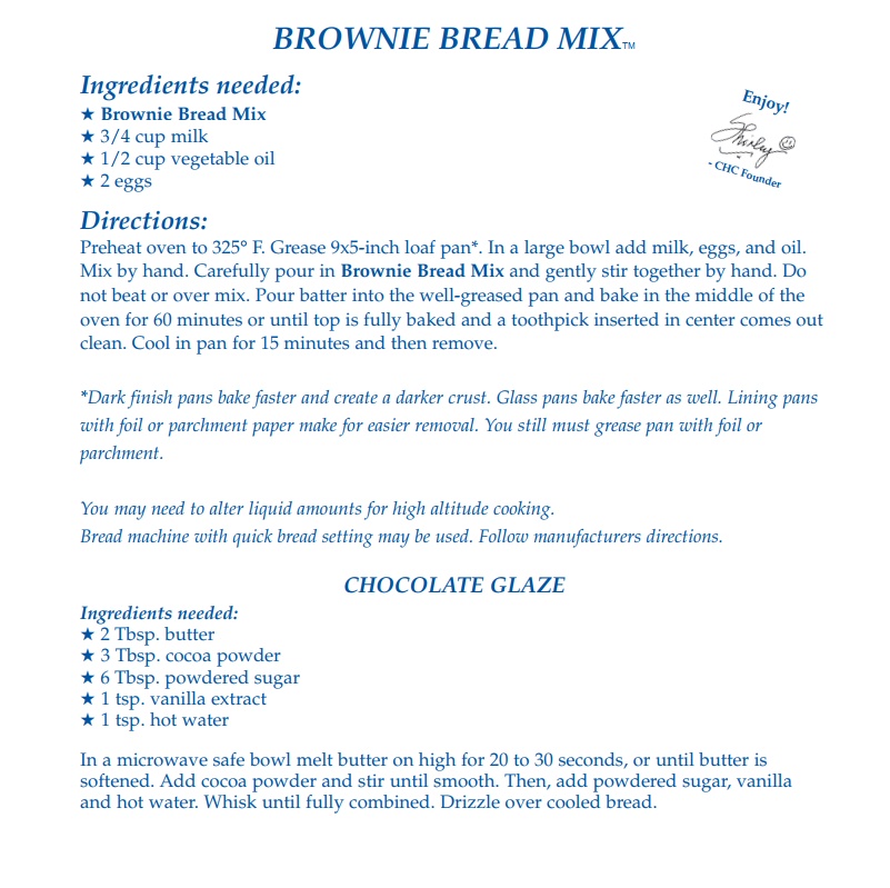 Brownie Bread Mix - NEW RELEASE