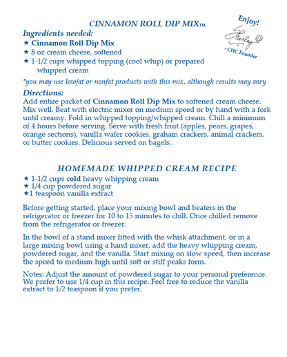 Cinnamon Roll Dip Mix