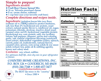 Craft Beer Cheese Spread Mix