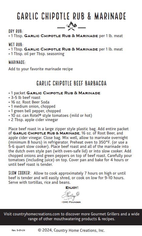 Gourmet Grillers Garlic Chipotle Rub & Marinade