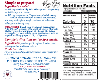 Garlic Chip Dip Mix-NEW RELEASE
