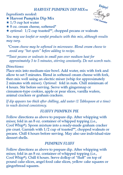 Harvest Pumpkin Dip Mix