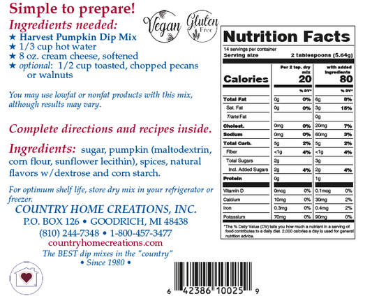 Harvest Pumpkin Dip Mix