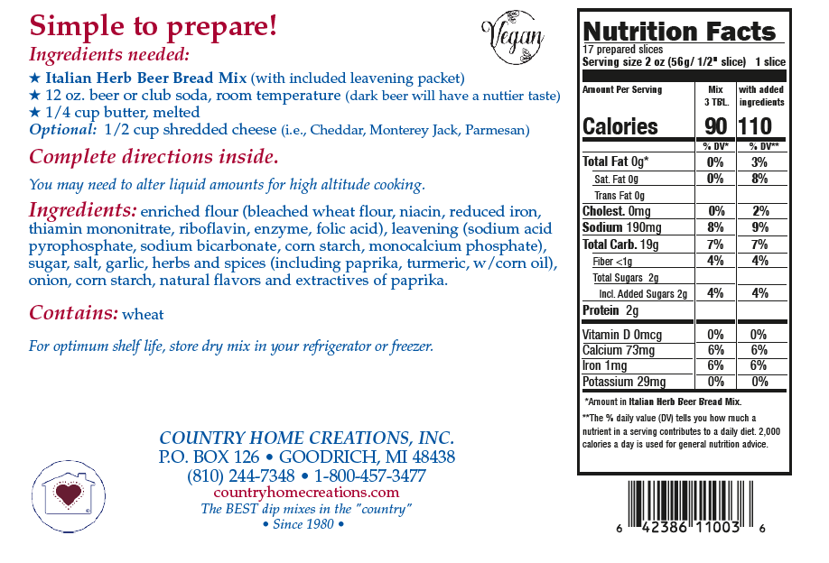 Italian Herb Beer Bread Mix