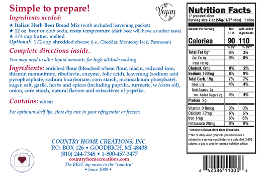 Italian Herb Beer Bread Mix