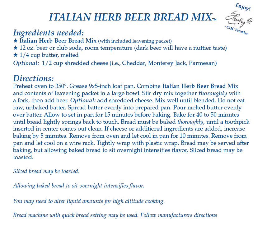 Italian Herb Beer Bread Mix