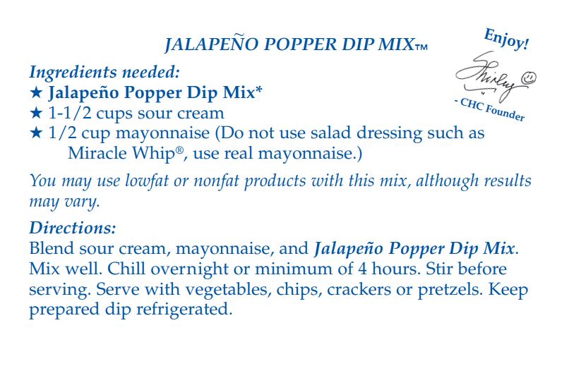 Jalapeno Popper Dip Mix