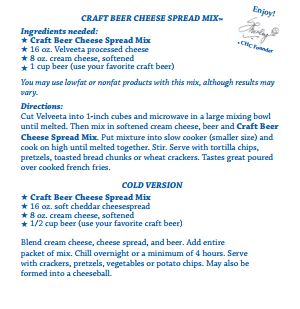 TASTE OF MICHIGAN - MICHIGAN CRAFT BEER CHEESE SPREAD MIX