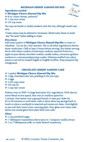 Taste of Michigan - Michigan Cherry Almond Dip Mix