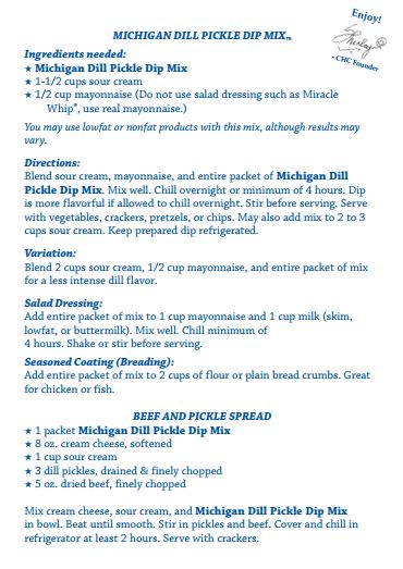 Taste of Michigan - Michigan Dill Pickle Dip Mix