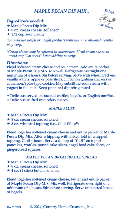 Maple Pecan Dip Mix