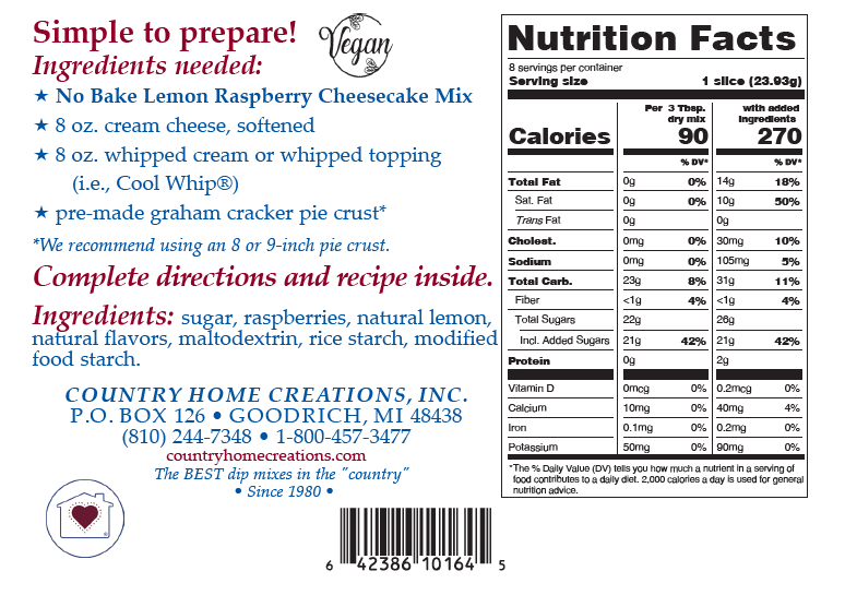 No-Bake Lemon Raspberry Cheesecake Mix