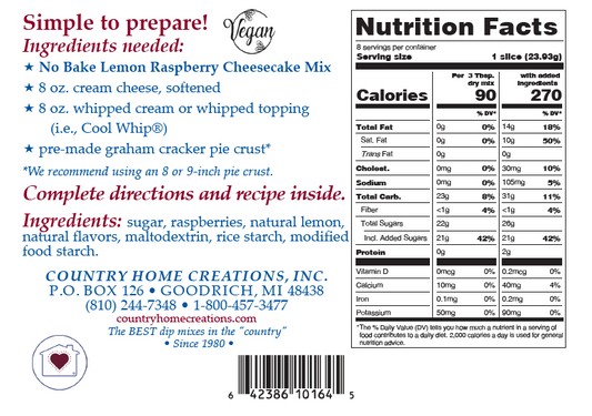No-Bake Lemon Raspberry Cheesecake Mix