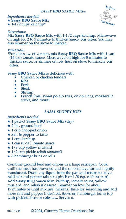 Sassy BBQ Sauce Mix