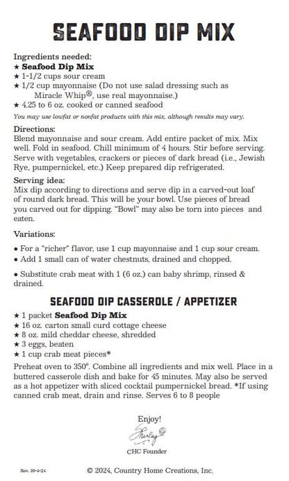 Coastal Kitchen Seafood Dip Mix - NEW RELEASE