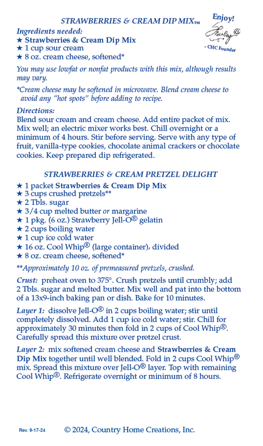 Strawberries & Cream Dip Mix
