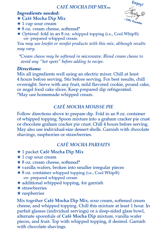 Cafe Mocha Dip Mix