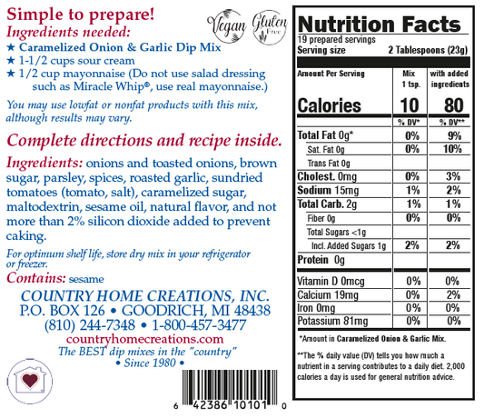Caramelized Onion & Garlic Dip Mix