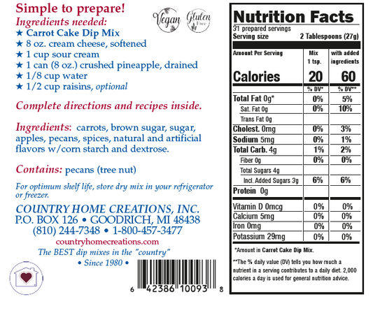 Carrot Cake Dip Mix
