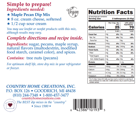 Maple Pecan Dip Mix - NEW RELEASE