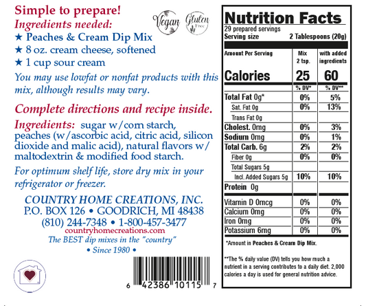 Peaches & Cream Dip Mix