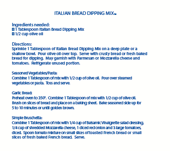 ITALIAN BREAD DIPPING MIX