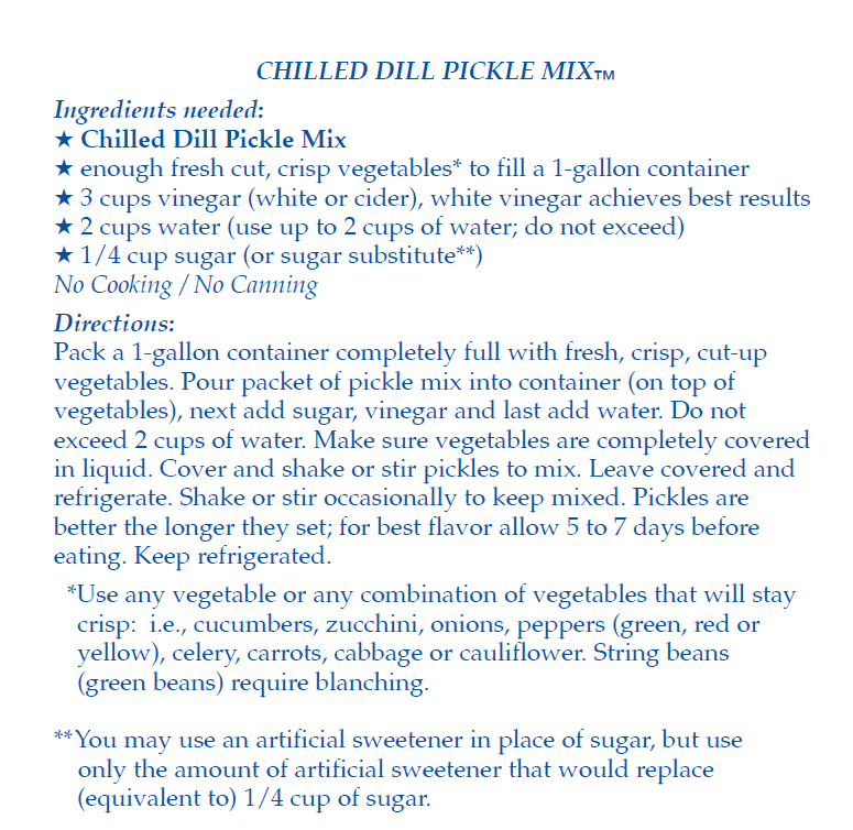 CHILLED DILL PICKLE MIX
