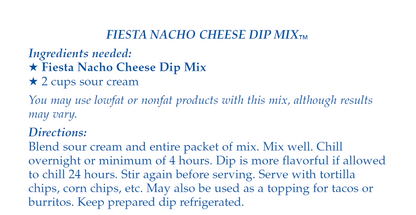 Fiesta Nacho Cheese Dip Mix